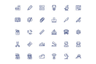 Back to School Day Line: Clean Icons for Modern Projects